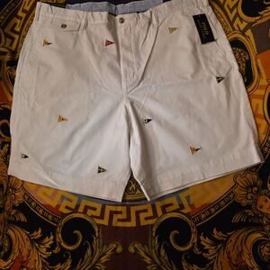 Ralph Lauren White Shorts with Multicolor Embroidery